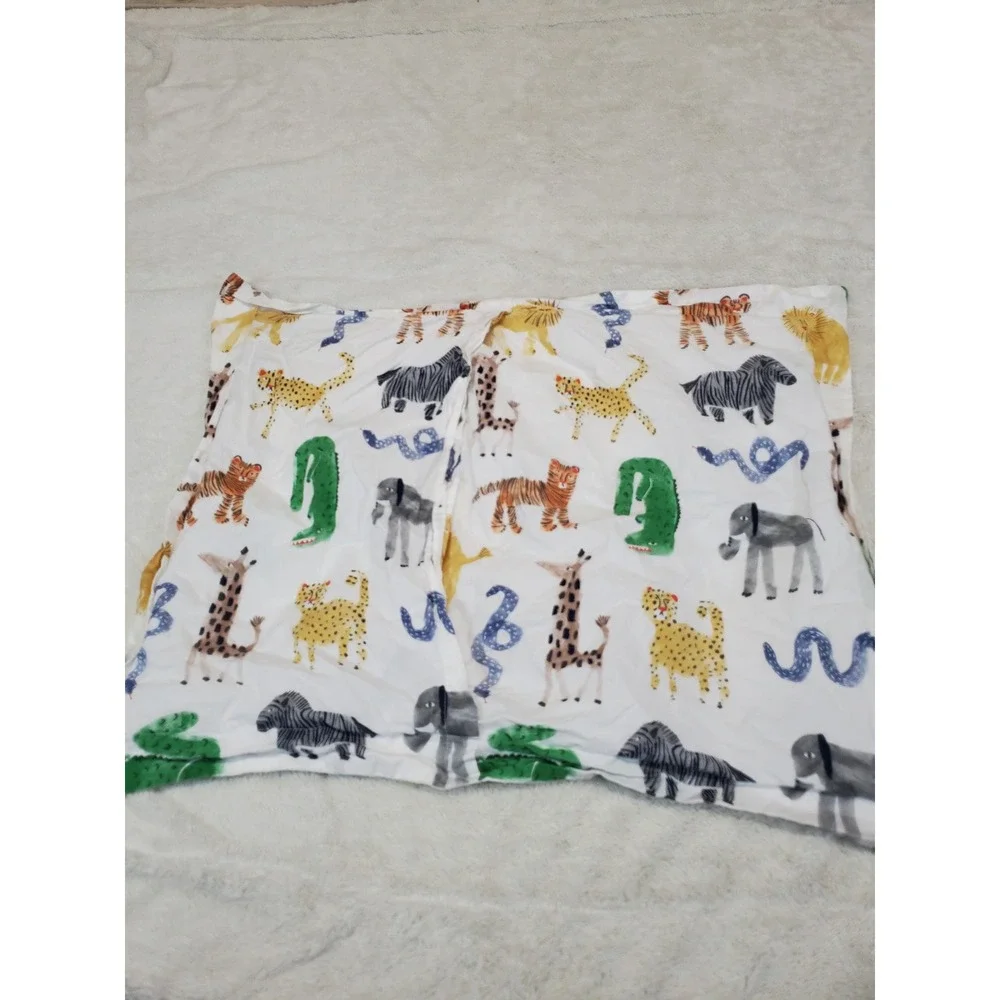 Pottery Barn Kids White Animal Organic Cotton Silly Safari Standard Pillowcase